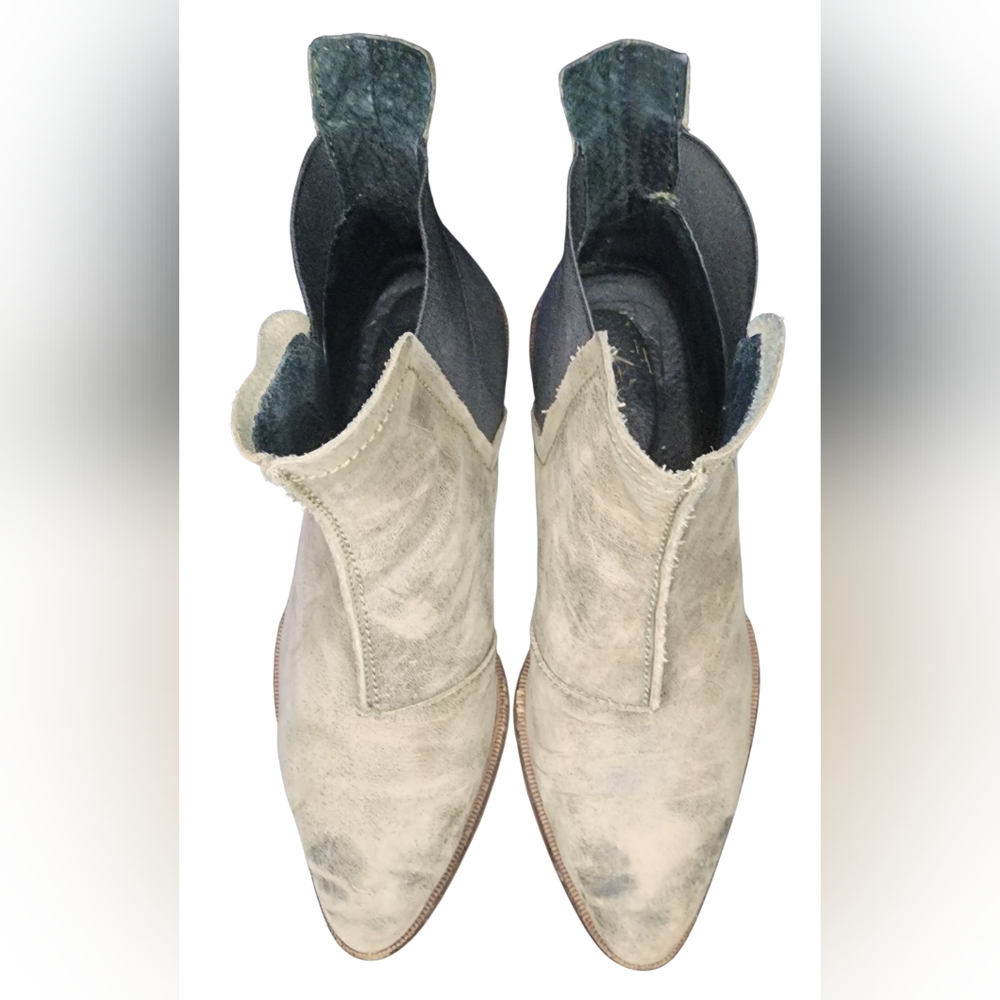 Free People Dark Horse Taupe Leather Ankle Boots, Womens 36 EU (6 US) - Picture 4 of 9